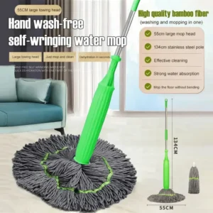 2 in 1 dehydrator mop, self Wringing mop,Twist mop, 360 Degree Spin Round mop