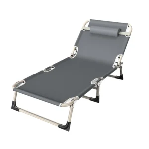 Outdoor Folding Lounge Chairs, Adjustable Sleeping Chair, Portable Foldable Bed for Camping